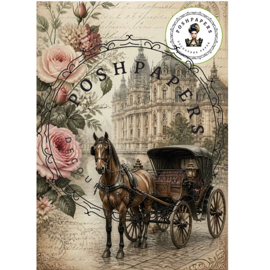 Posh Papers - Horse & Cart 53x73 cm