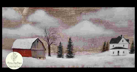 Painting Lady Designs - Country Winter Scene 18x36"