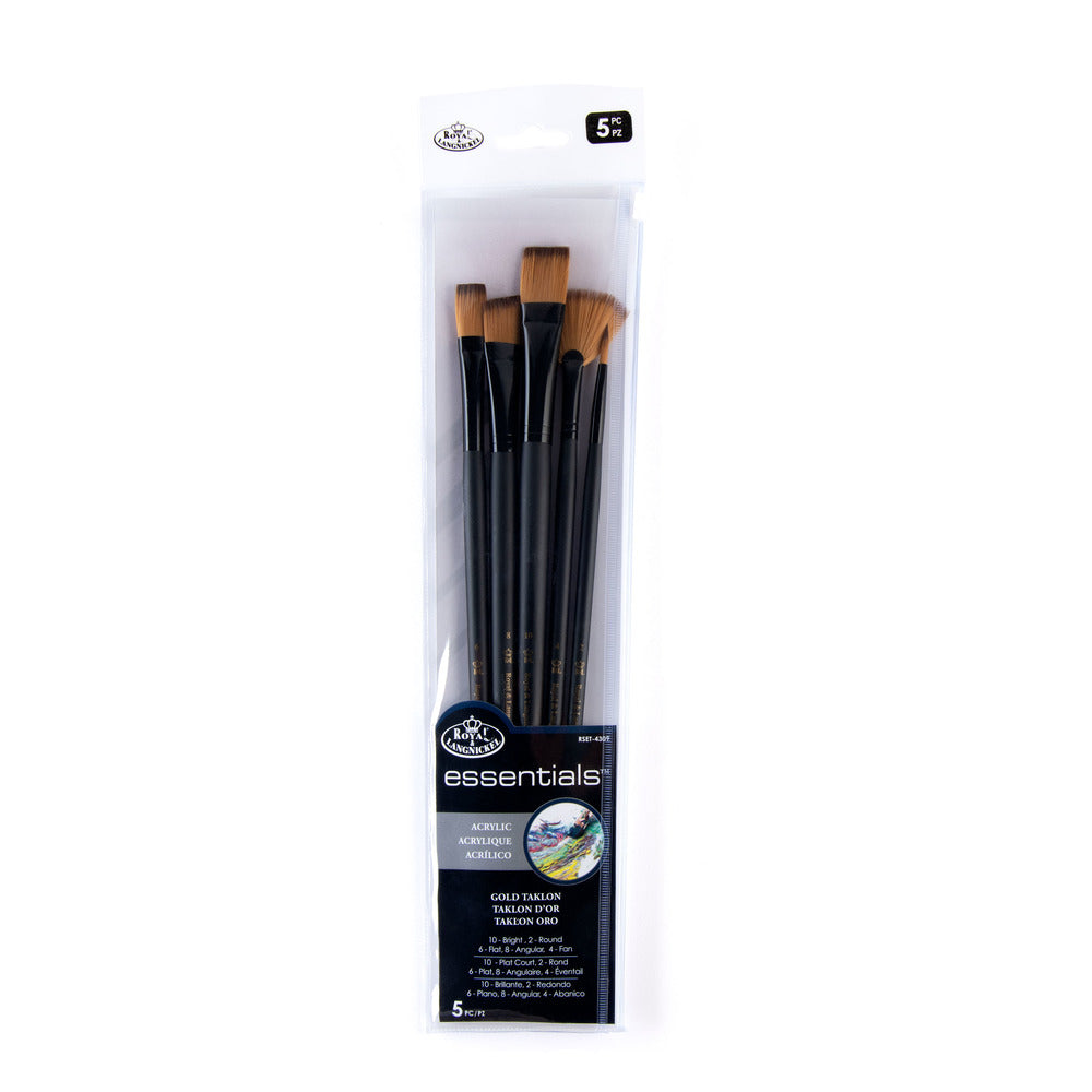 Essentials Brush Set, Bright/ Round Variety 5 Pack