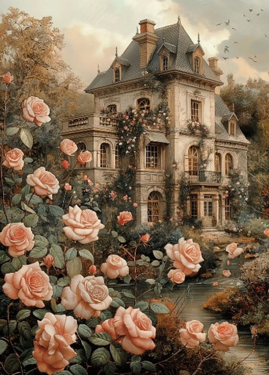 LaBlanche : Shabby Chic Victorian House A4 Rice Paper