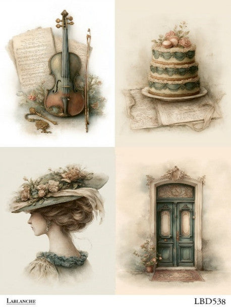 Lablanche - Vintage Keepsakes Collage A4 Rice Paper