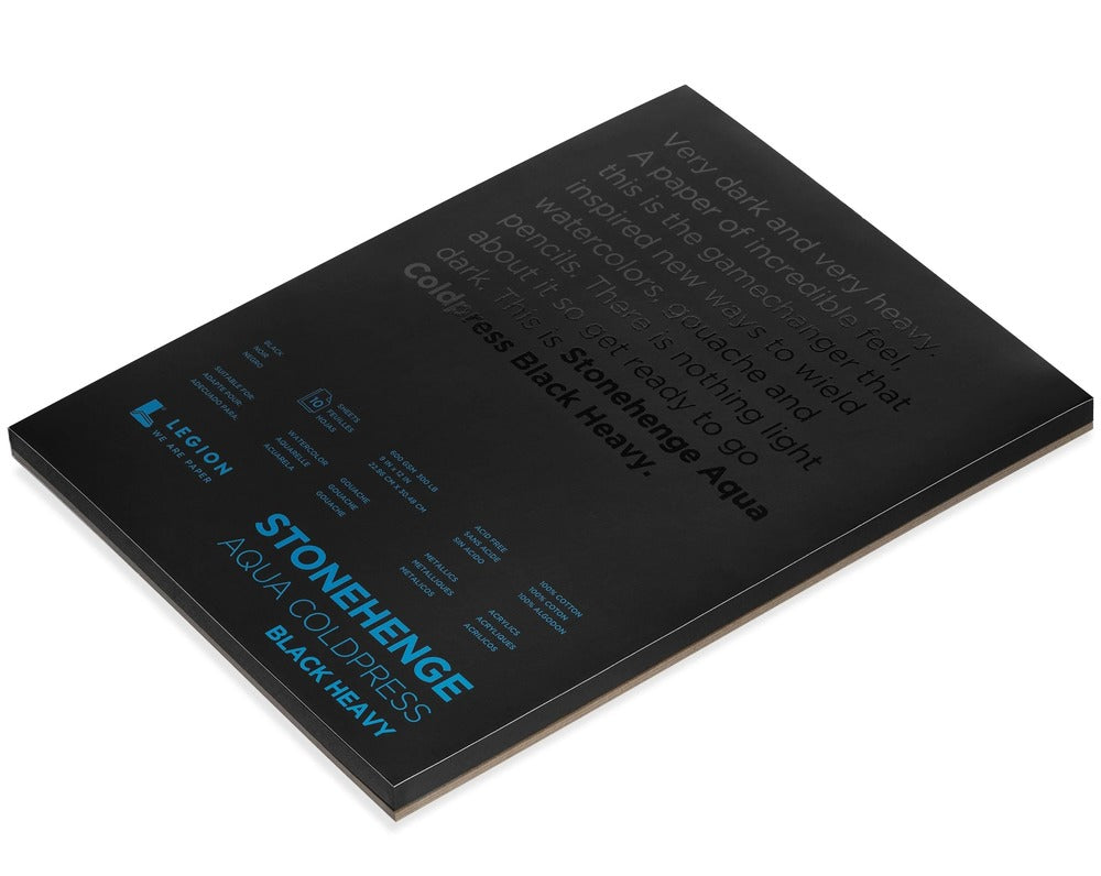Stonehenge Aqua Coldpress Black Heavy  5"x7" 100% Cotton