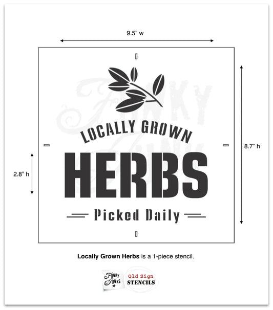 Locally Grown Herbs Stencil