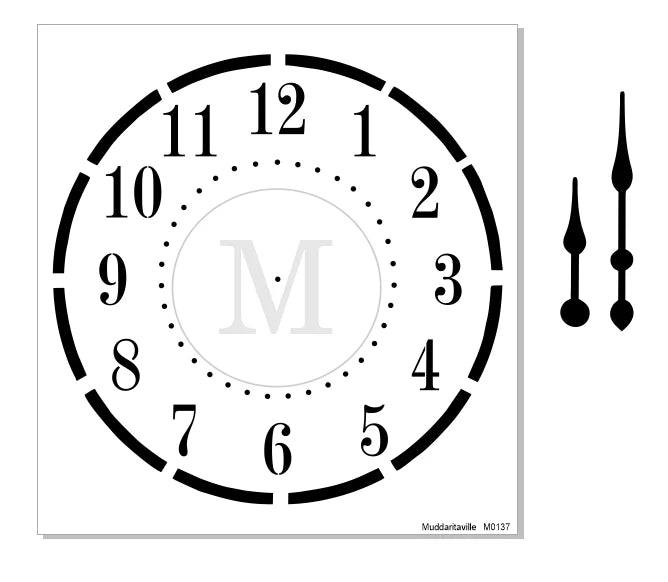 Muddaritaville Studio - Clock Stencil