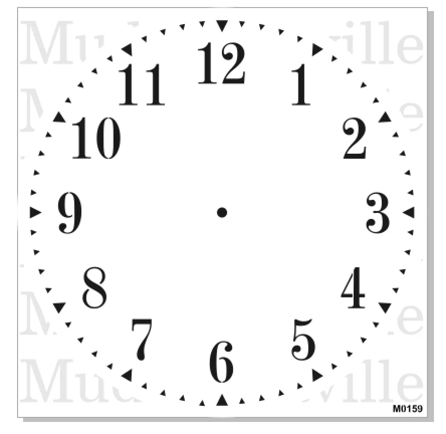 Clock Stencil With Regular Numbers 30 inch