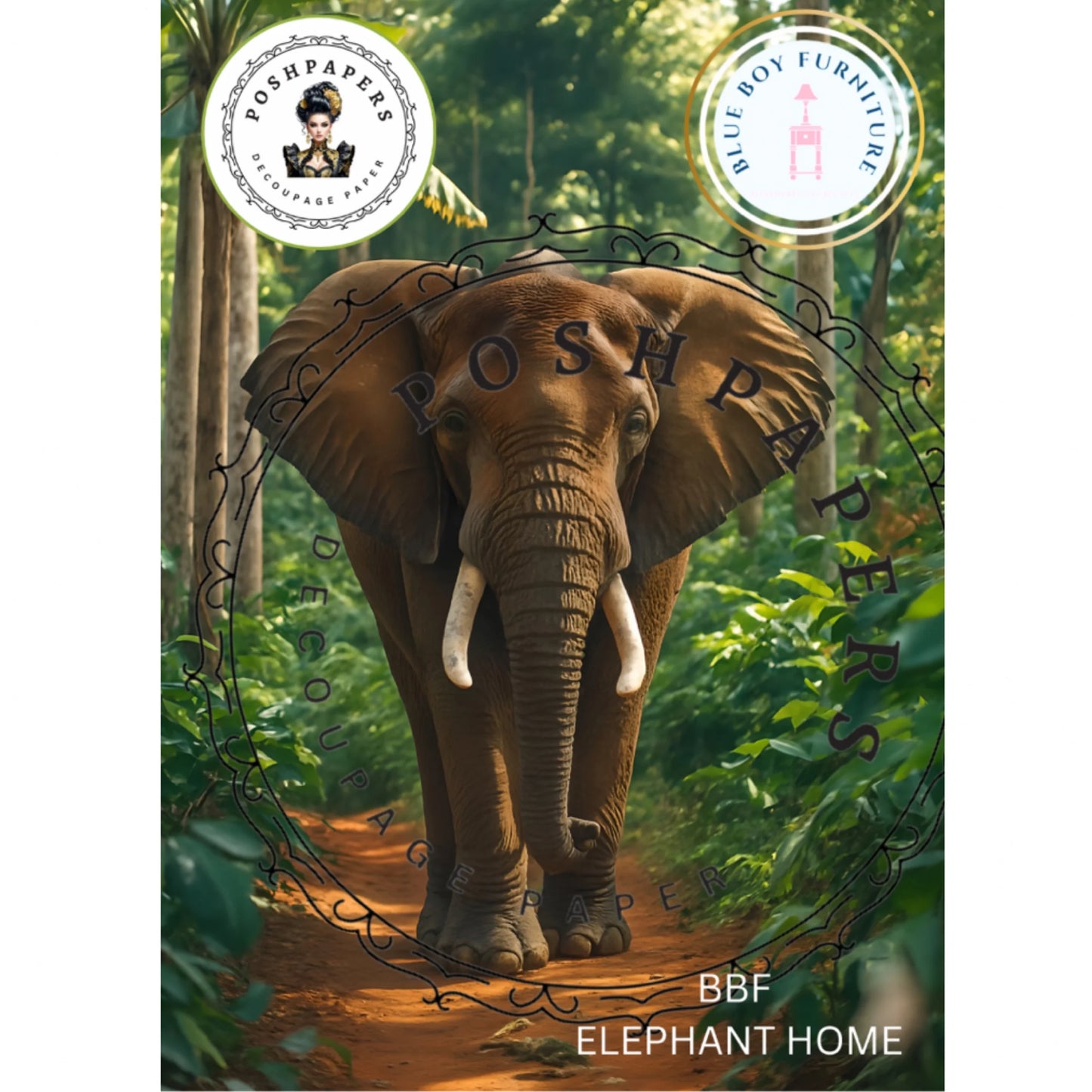 Posh Papers - Elephant Home 36x53 cm, 50x76cm
