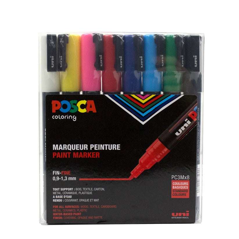 Posca Paint Marker Set PC-3M Fine 8 Colours