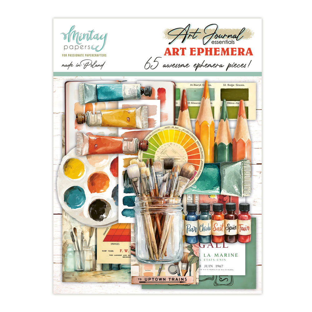 Mintay Papers Art Journal Essentials Art Ephemera 65 Pieces