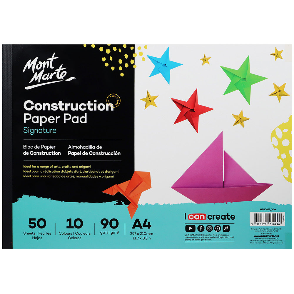 MONT MARTE Kids Construction Paper A4 - 50 sheets