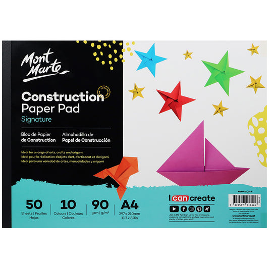 MONT MARTE Kids Construction Paper A4 - 50 sheets
