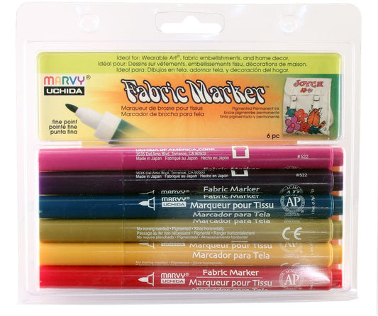Fabric Marker Set - Fine-Point 6pcs