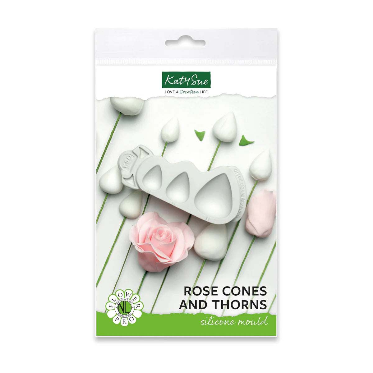 Katy Sue : Flower Pro Rose Cones and Thorns Silicone Mould