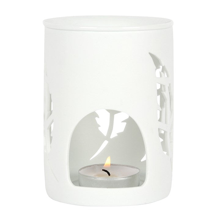 Something Different - White Feather Cut Out Oil Burner