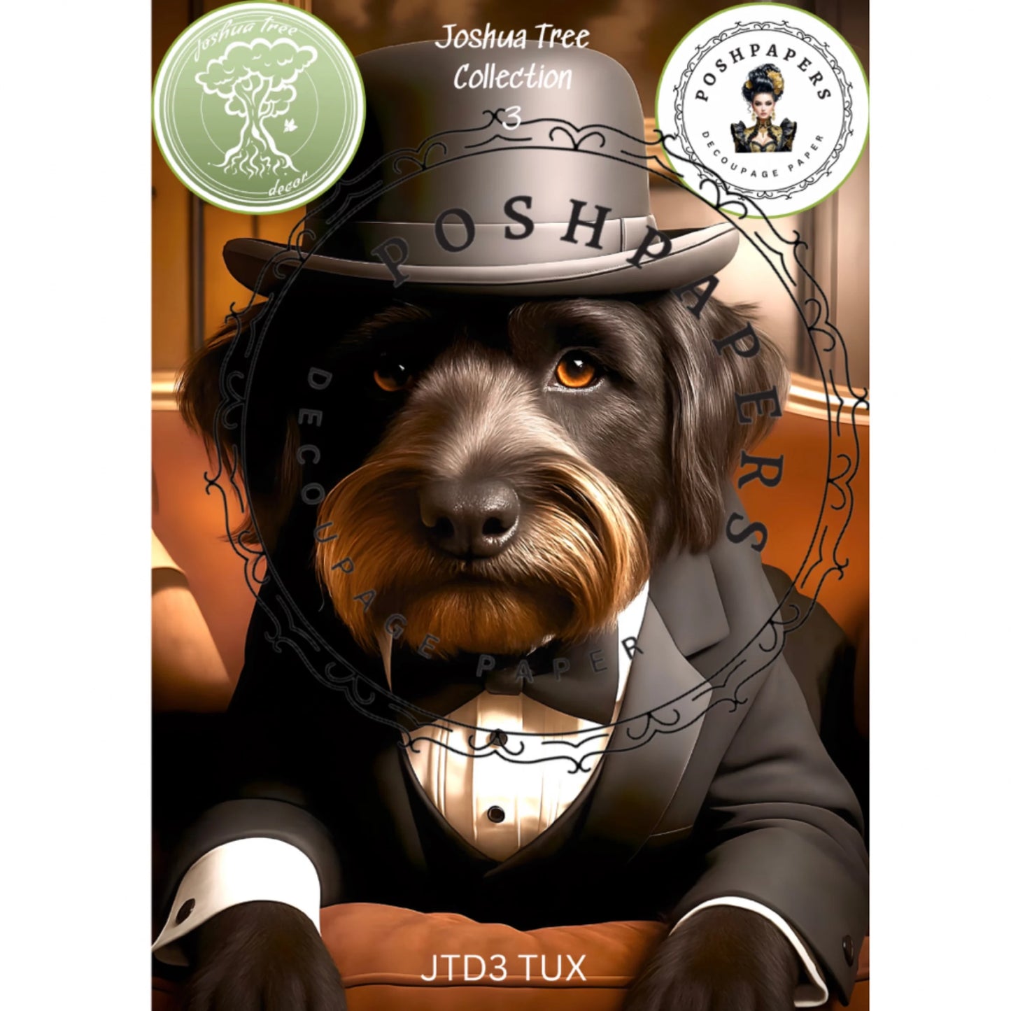 Posh Papers - Tux Dog in Tuxedo 53x73 cm