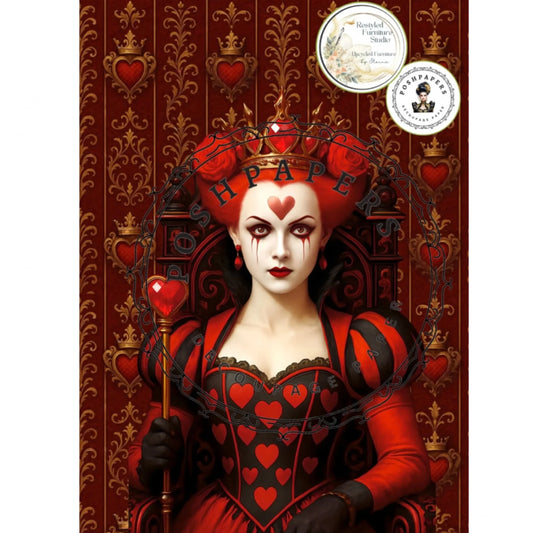 Posh Papers - Hearts Queen On Throne 73x53 cm
