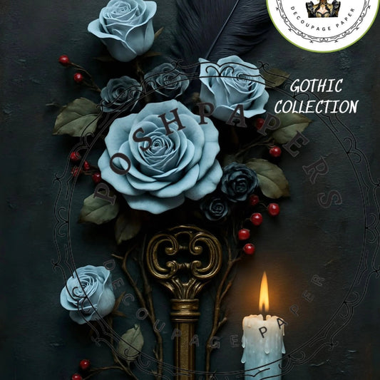 Posh Papers - Blue Roses 53x73 cm