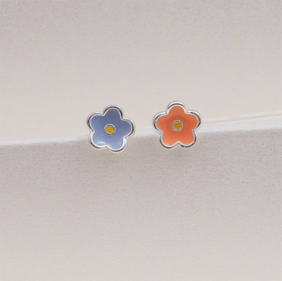 Hello Beautiful Flower Earrings Silver