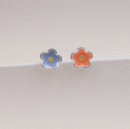 Hello Beautiful Flower Earrings Silver