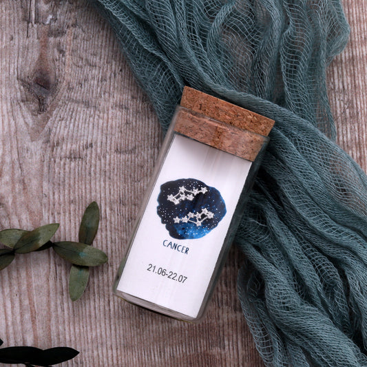 Cancer Star Sign Earring - Silver