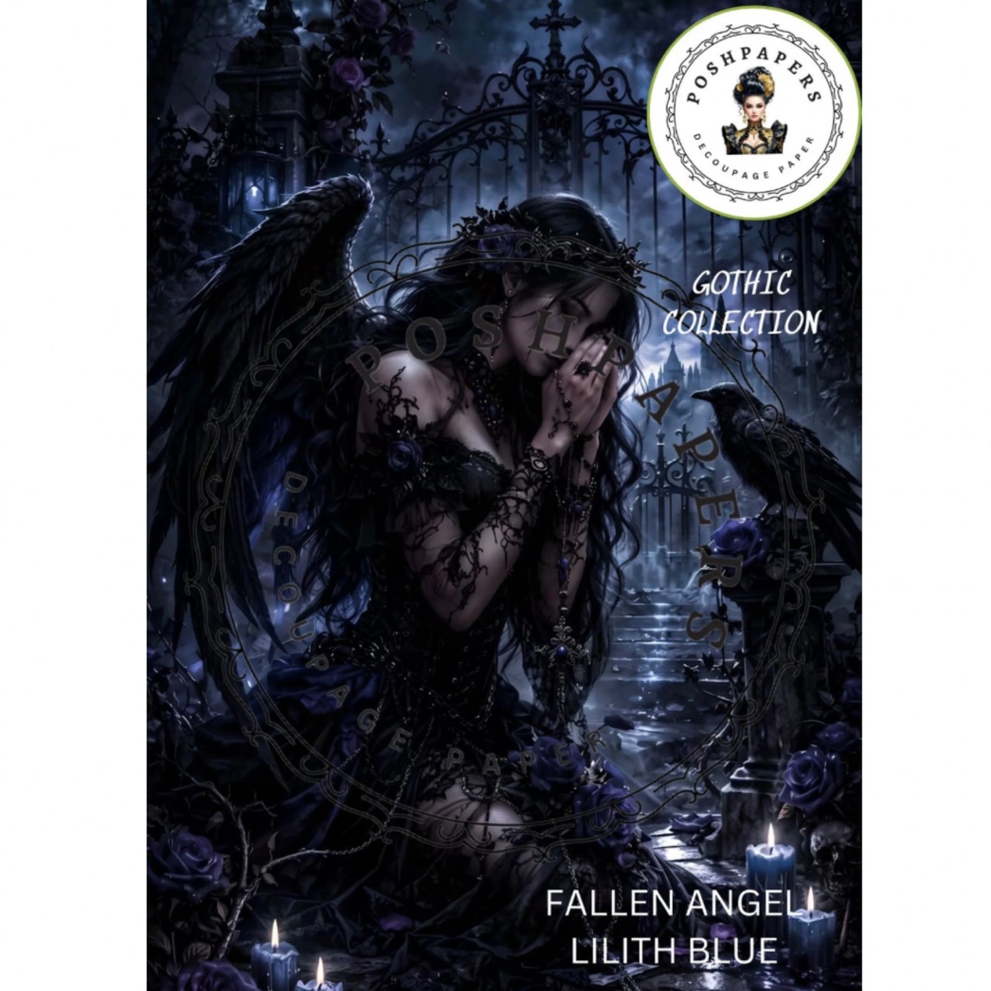 Posh Papers - Fallen Angel, Lilith Blue 73x53 cm