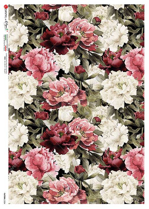 Paper Designs - Repeating Roses Pattern A4 Rice Paper
