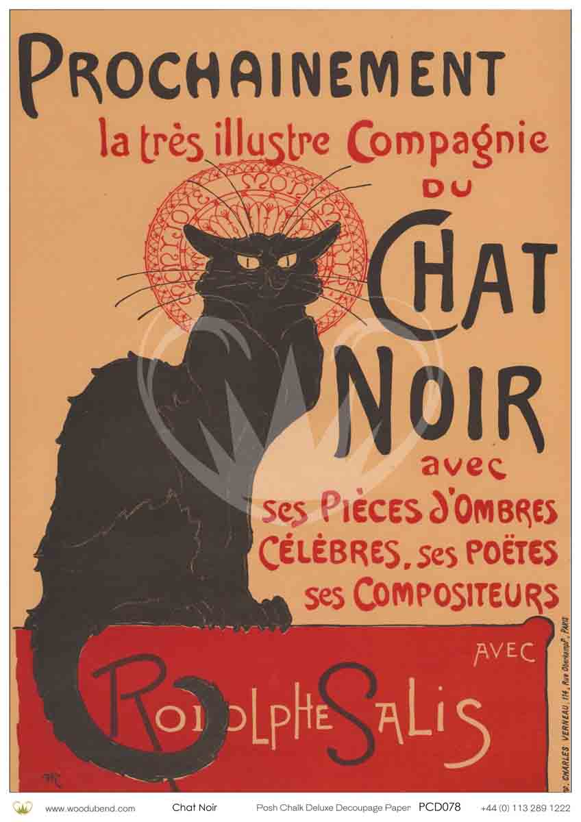 Posh Chalk Deluxe Decoupage - Chat Noir