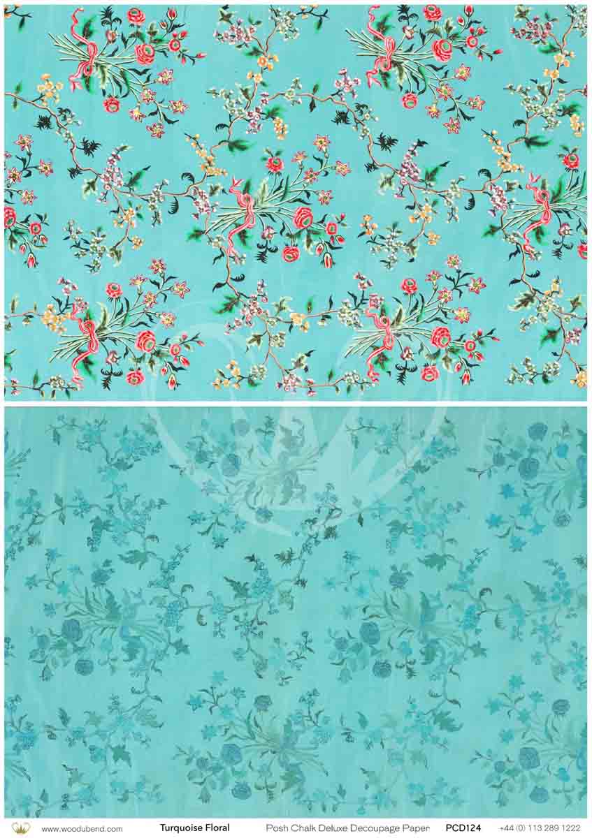 Posh Chalk Deluxe Decoupage - Turquoise Floral