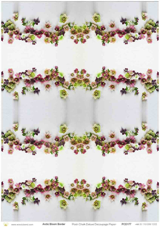 Arctic Bloom Border A1 Posh Chalk Deluxe Decoupage from The House of Mendes