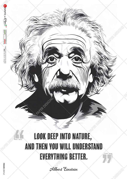 Paper Designs - Einstein Quote A4 Rice Paper