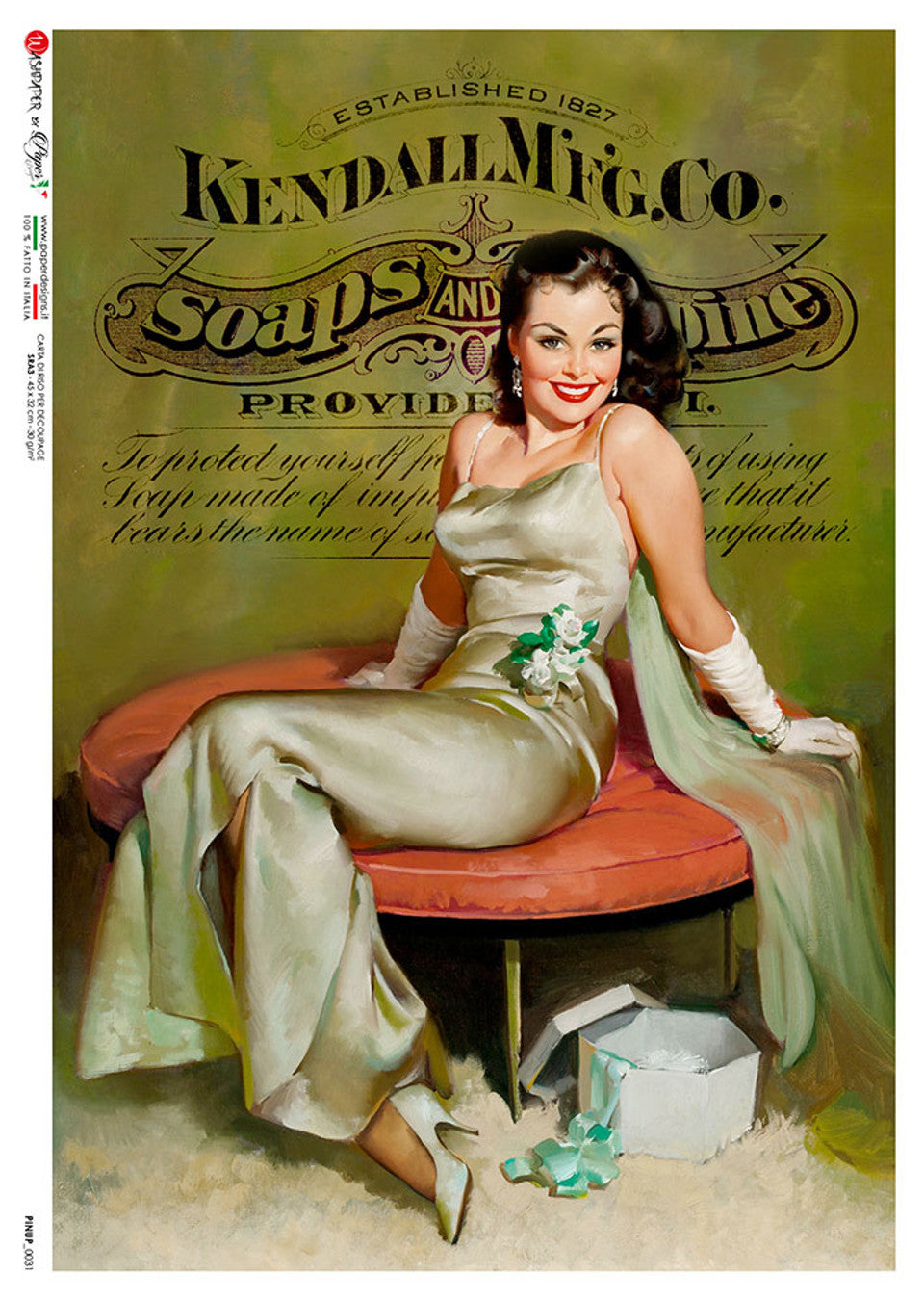 Paper Designs Lady in Silk Gown Pinup 0031