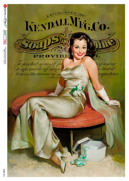Paper Designs Lady in Silk Gown Pinup 0031