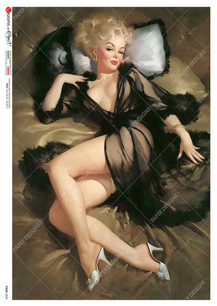 Paper Designs - Lounging in Black Pinup