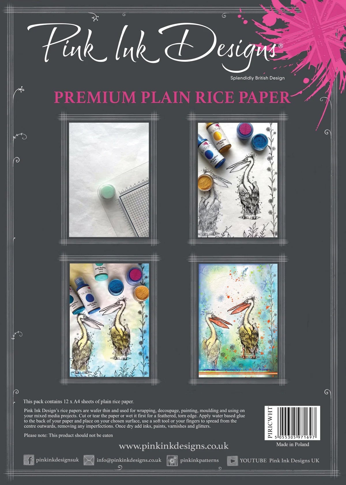 Pink Ink Designs Premium Plain White Rice Paper