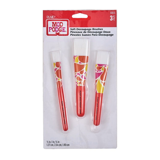 Mod Podge - Decoupage Brush Set Patterned Handles 3 pc