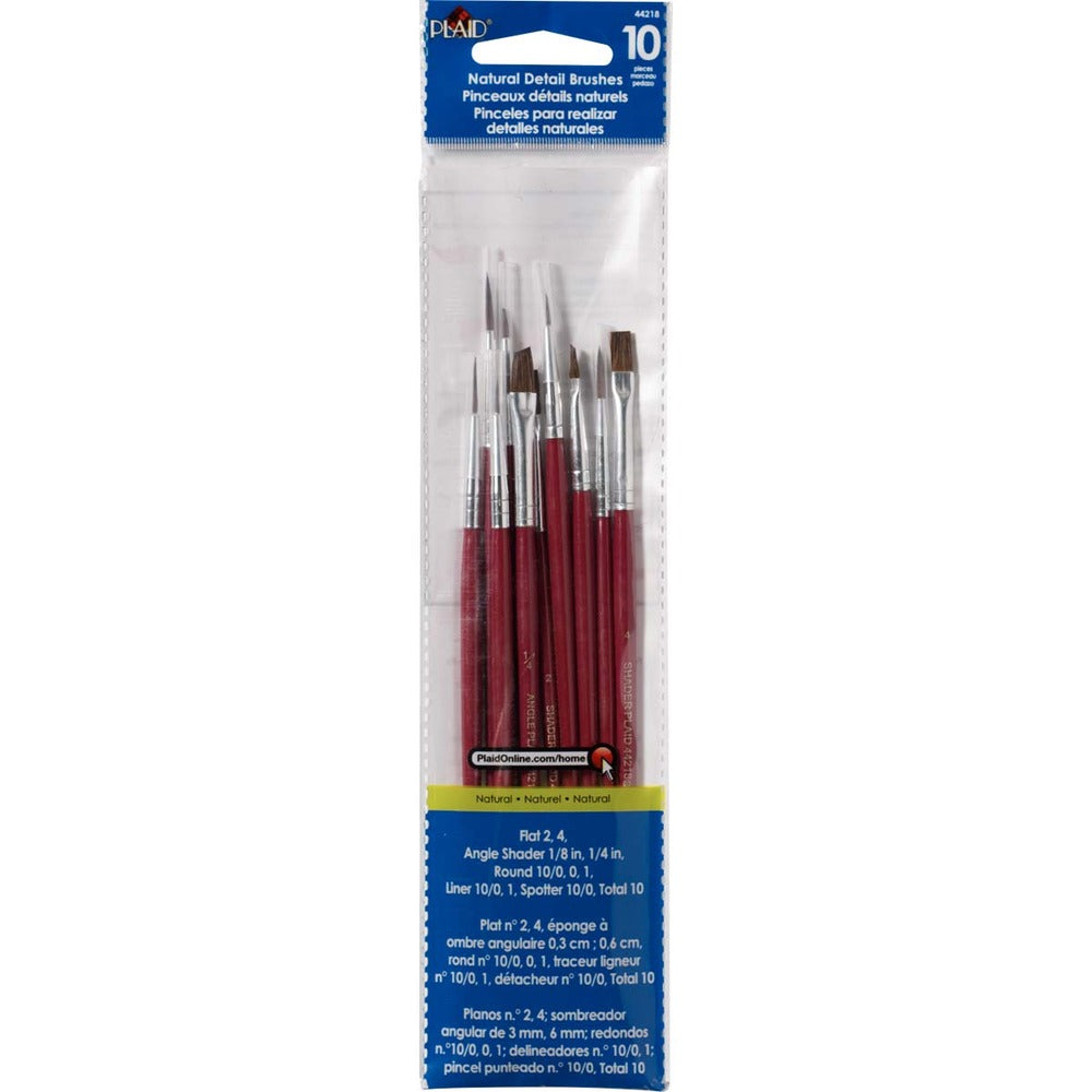 Plaid Folk Art Natural Detail Brush Set