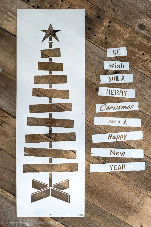 Funky Junk Stencil Pallet Christmas Tree