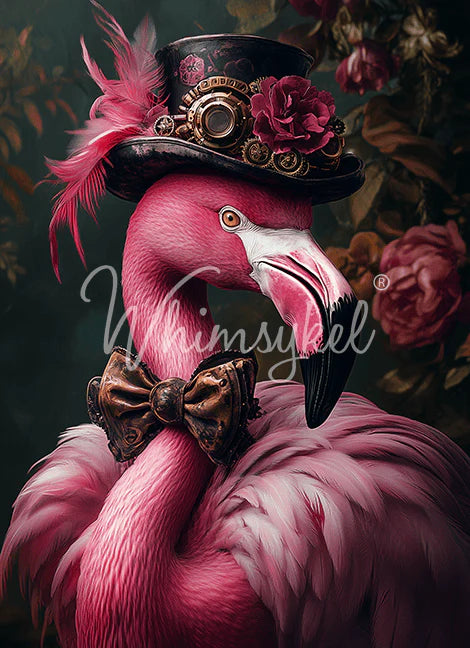 Whimsykel Designs : Decoupage Paper : Pink Flamingear 21x29"