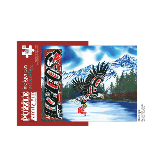 500 Piece Indigenous Art Puzzle - Blue Eagle