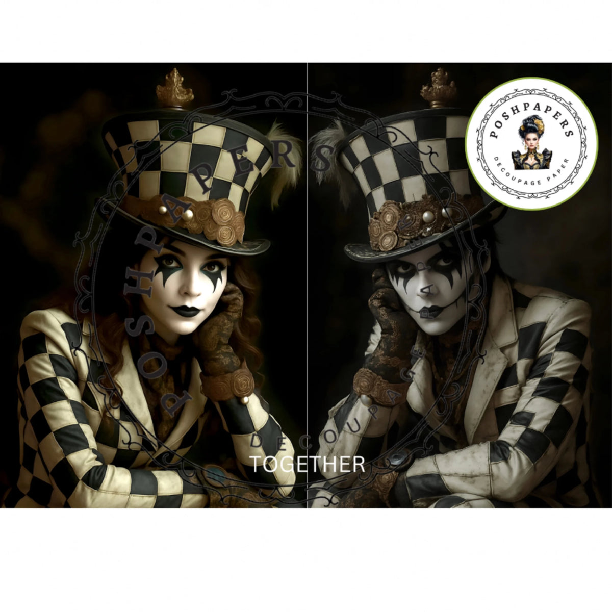 Posh Papers - Harlequin Together 53x73 cm
