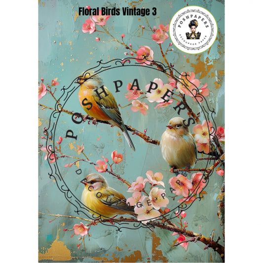 Posh Papers - Floral Birds Vintage 3 53x73 cm