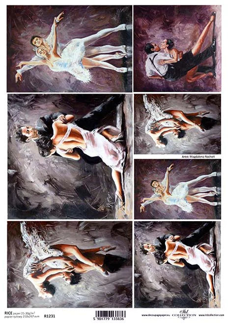 ITD Collection Lady in the White Dress A4 Rice Paper