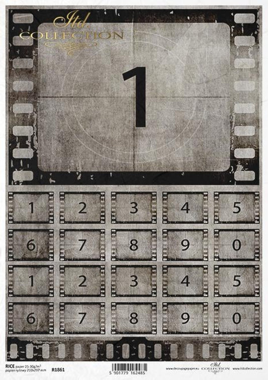 ITD Collection Vintage Filmstrips A4 Rice Paper