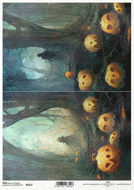 ITD Collection Spooky Jackolanterns A4 Rice Paper