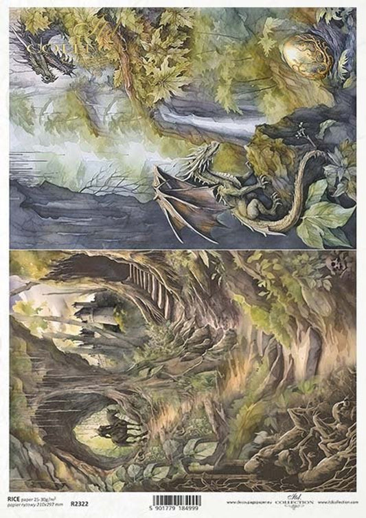 ITD Collection Mystical Dragons A4 Rice Paper