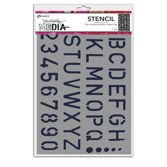 Dina Wakely & Ranger: Media Stencil - School Style Alpha