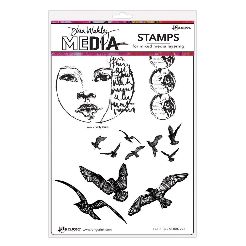 Dina Wakley Media & Ranger - Cling Stamp, Let It Fly