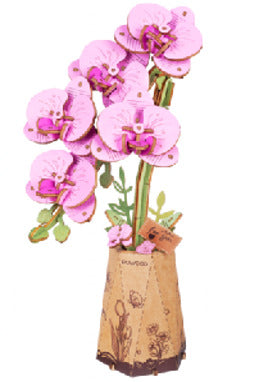 Rowood Wooden Bloom Craft Purple Moth Orchid