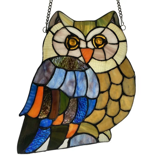 River Of Good : Owl Stained Glass Panel