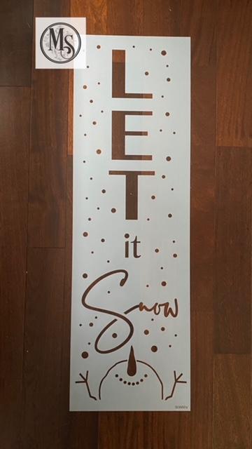 Let it Snow With Snowman Looking Up Vertical