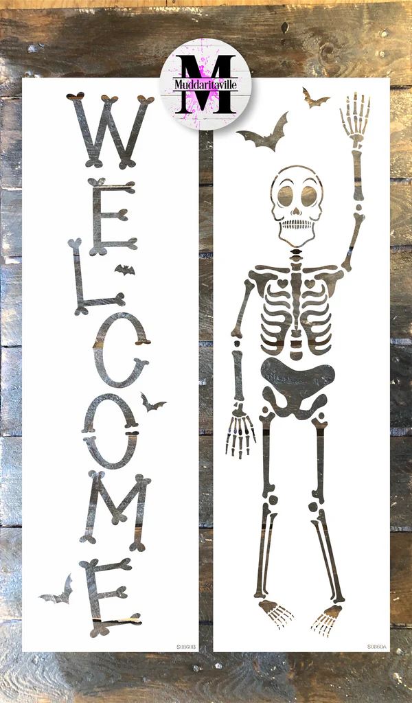 Muddaritaville Studio - Welcome : Skeleton Vertical Sign